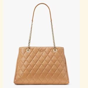 Kate Spade Tiramisu Mousse Carey Leather Quilt Tote
